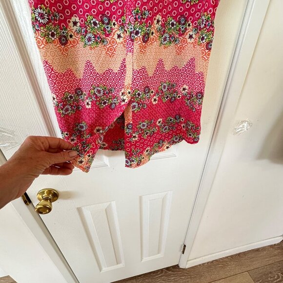 Daniel Rainn Woman’s Tank Top Blouse Pink Pintuck Front Floral Boho Size Small - Picture 4 of 10